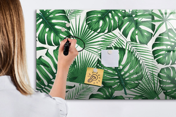 Decoratief glazen wandbord beschrijfbaar en magnetisch Groen bord voor foto's en notities
