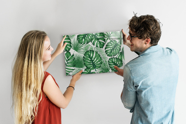 Decoratief glazen wandbord beschrijfbaar en magnetisch Groen bord voor foto's en notities