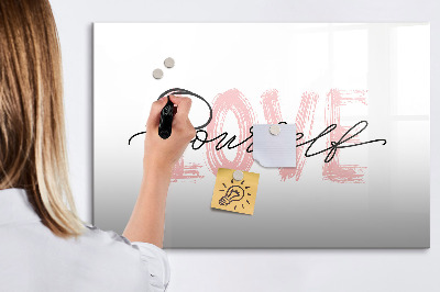 Decoratief glazen wandbord beschrijfbaar en magnetisch Bord voor foto's en notities