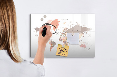 Decoratief glazen wandbord beschrijfbaar en magnetisch Een geheugenkaart met je favoriete foto's