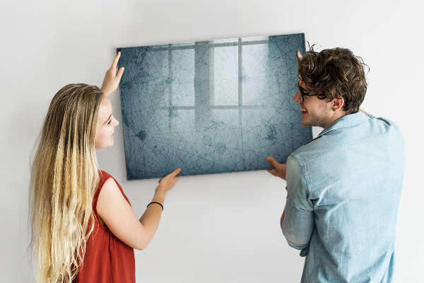 Memobord van glas met print inclusief neodymium magneten Een stijlvol bord voor notities en foto's