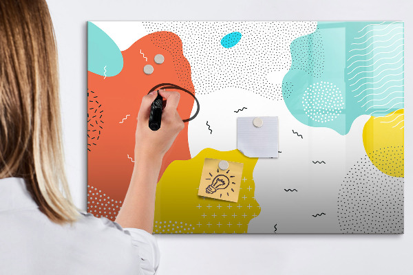 Decoratief glazen wandbord beschrijfbaar en magnetisch Creatief moodboard voor foto's en notities