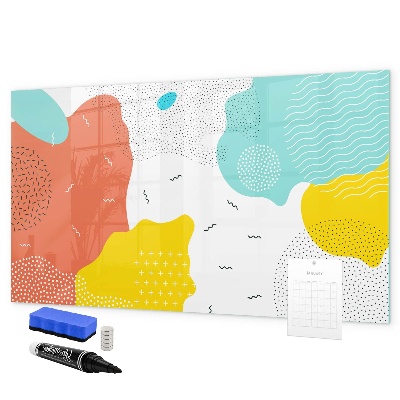 Decoratief glazen wandbord beschrijfbaar en magnetisch Creatief moodboard voor foto's en notities