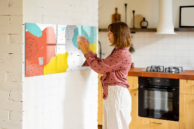 Decoratief glazen wandbord beschrijfbaar en magnetisch Creatief moodboard voor foto's en notities