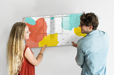 Decoratief glazen wandbord beschrijfbaar en magnetisch Creatief moodboard voor foto's en notities