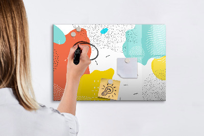 Decoratief glazen wandbord beschrijfbaar en magnetisch Creatief moodboard voor foto's en notities