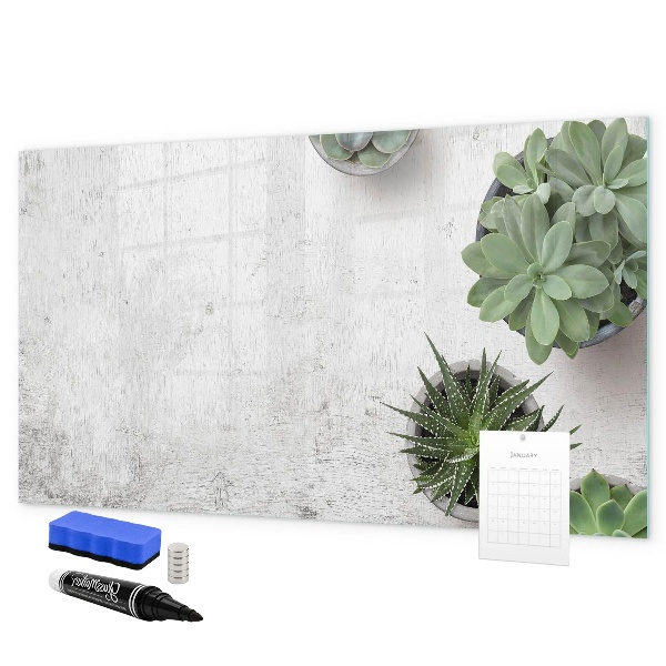 Memobord van glas met print inclusief neodymium magneten Een stijlvol bord voor het presenteren van foto's