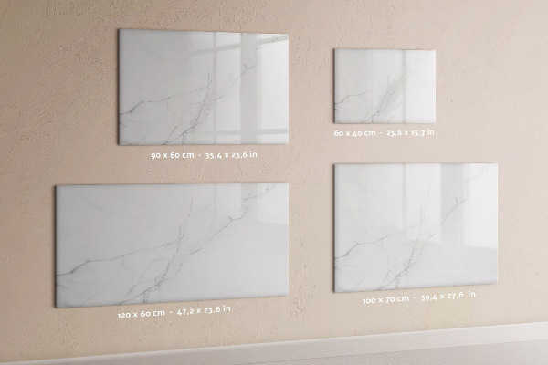 Decoratief glazen wandbord beschrijfbaar en magnetisch Modern prikbord voor notities en foto's