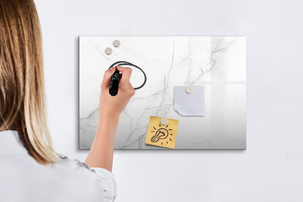 Decoratief glazen wandbord beschrijfbaar en magnetisch Modern prikbord voor notities en foto's
