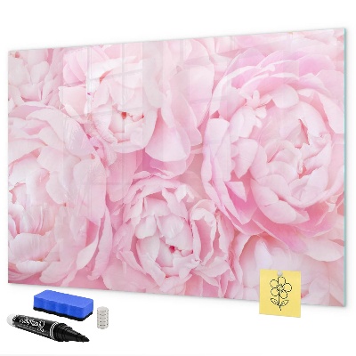 Memobord van glas met print inclusief neodymium magneten Bloemenmotief met ruimte voor foto's