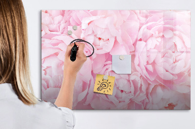 Memobord van glas met print inclusief neodymium magneten Bloemenmotief met ruimte voor foto's