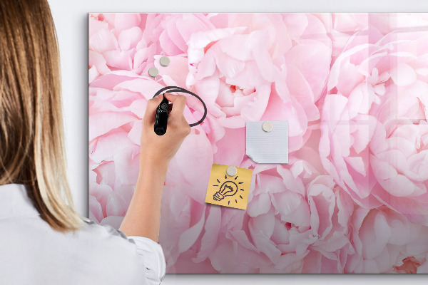 Memobord van glas met print inclusief neodymium magneten Bloemenmotief met ruimte voor foto's