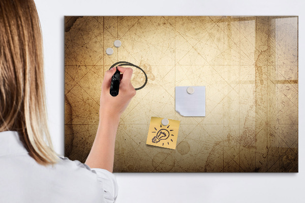 Decoratief glazen wandbord beschrijfbaar en magnetisch Notitiebord met foto's en accessoires