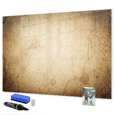 Decoratief glazen wandbord beschrijfbaar en magnetisch Notitiebord met foto's en accessoires