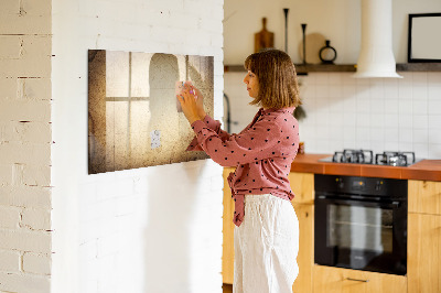 Decoratief glazen wandbord beschrijfbaar en magnetisch Notitiebord met foto's en accessoires