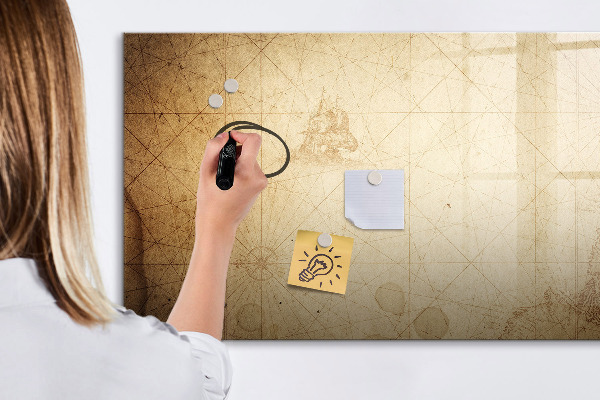 Decoratief glazen wandbord beschrijfbaar en magnetisch Notitiebord met foto's en accessoires