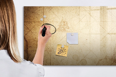 Decoratief glazen wandbord beschrijfbaar en magnetisch Notitiebord met foto's en accessoires