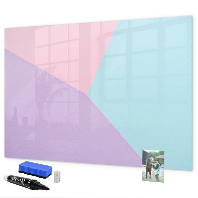 Decoratief glazen wandbord beschrijfbaar en magnetisch Een kleurrijk prikbord voor notities en foto's