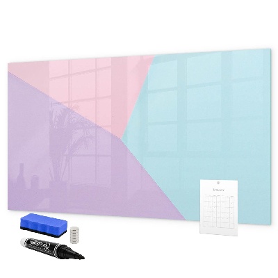 Decoratief glazen wandbord beschrijfbaar en magnetisch Een kleurrijk prikbord voor notities en foto's
