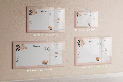 Memobord van glas met print inclusief neodymium magneten Agenda met ruimte voor foto's