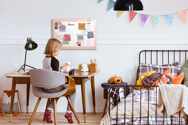 Memobord van glas met print inclusief neodymium magneten Agenda met ruimte voor foto's