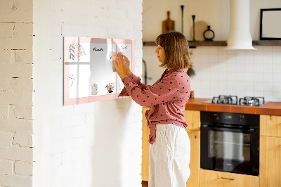 Memobord van glas met print inclusief neodymium magneten Agenda met ruimte voor foto's