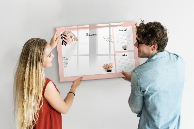Memobord van glas met print inclusief neodymium magneten Agenda met ruimte voor foto's