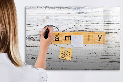 Decoratief glazen wandbord beschrijfbaar en magnetisch Bord voor foto's en notities