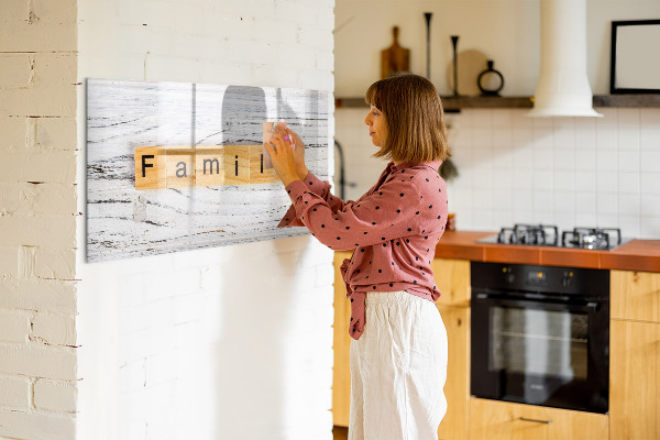Decoratief glazen wandbord beschrijfbaar en magnetisch Bord voor foto's en notities