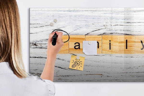 Decoratief glazen wandbord beschrijfbaar en magnetisch Bord voor foto's en notities