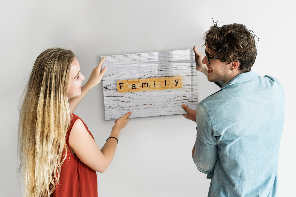 Decoratief glazen wandbord beschrijfbaar en magnetisch Bord voor foto's en notities