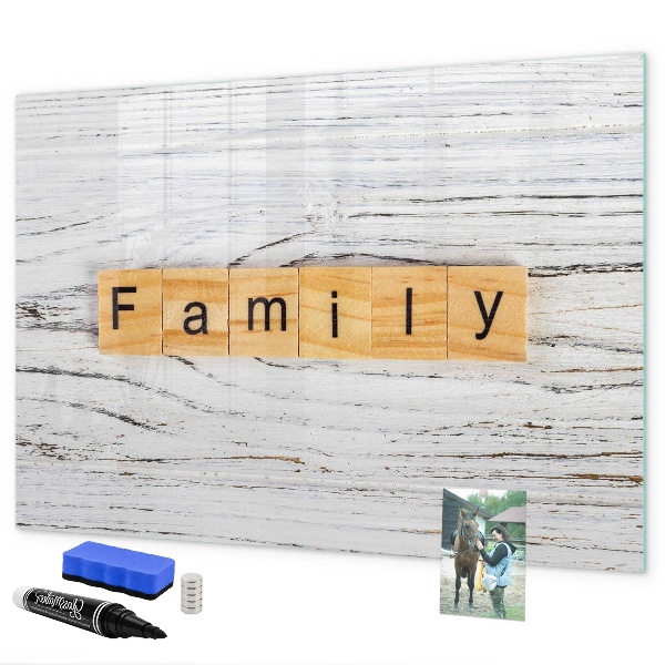 Decoratief glazen wandbord beschrijfbaar en magnetisch Bord voor foto's en notities