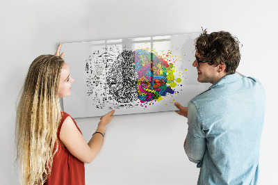 Decoratief glazen wandbord beschrijfbaar en magnetisch Een creatieve ruimte voor herinneringen en ideeën.