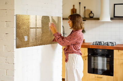 Memobord van glas met print inclusief neodymium magneten Gouden prikbord voor notities en foto's
