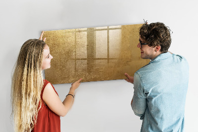 Memobord van glas met print inclusief neodymium magneten Gouden prikbord voor notities en foto's