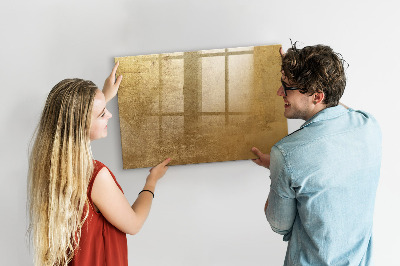 Memobord van glas met print inclusief neodymium magneten Gouden prikbord voor notities en foto's