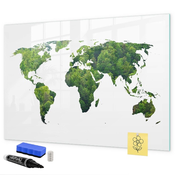 Groene wereldkaart met foto's