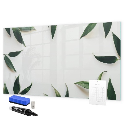 Memobord van glas met print inclusief neodymium magneten Stijlvol memobord met planten