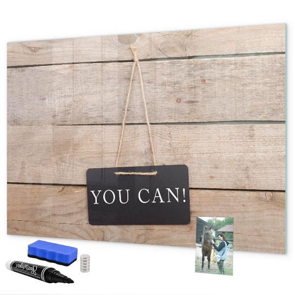 Decoratief glazen wandbord beschrijfbaar en magnetisch Creatief moodboard voor foto's en notities