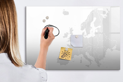 Decoratief glazen wandbord beschrijfbaar en magnetisch Interactieve poster voor foto's en notities