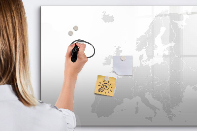 Decoratief glazen wandbord beschrijfbaar en magnetisch Interactieve poster voor foto's en notities