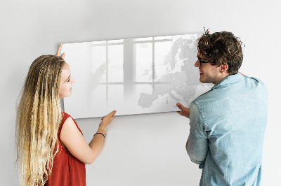 Decoratief glazen wandbord beschrijfbaar en magnetisch Interactieve poster voor foto's en notities