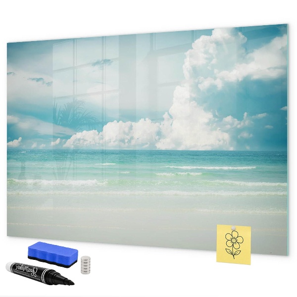 Magnetisch bord met foto's van de kust
