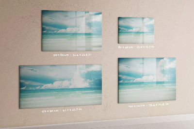 Memobord van glas met print inclusief neodymium magneten Magnetisch bord met foto's van de kust
