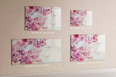 Decoratief glazen wandbord beschrijfbaar en magnetisch Bloemencollage met foto's en notities