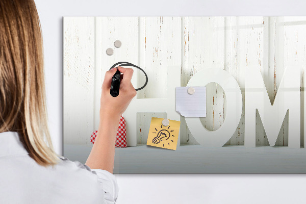 Memobord van glas met print inclusief neodymium magneten Wanddecoratie met persoonlijke herinneringen
