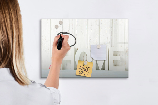 Memobord van glas met print inclusief neodymium magneten Wanddecoratie met persoonlijke herinneringen