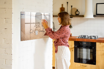 Decoratief glazen wandbord beschrijfbaar en magnetisch Tijd voor veranderingen en herinneringen.