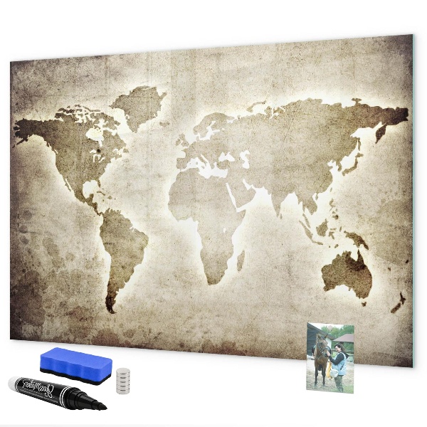 Decoratief glazen wandbord beschrijfbaar en magnetisch Herinneringskaart met persoonlijke foto's