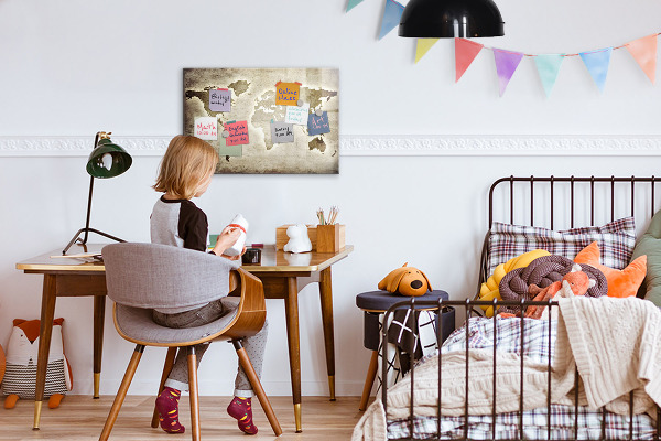 Decoratief glazen wandbord beschrijfbaar en magnetisch Herinneringskaart met persoonlijke foto's